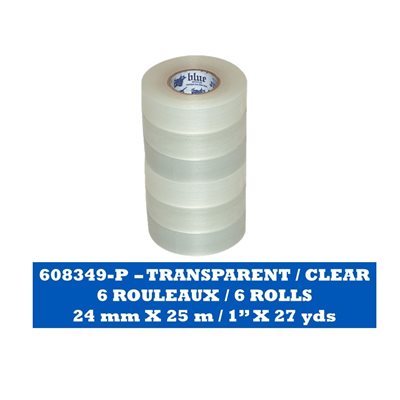 Poly Clear (Pack 6) 24mm x 25m - 1" x 27 yds - 36 r / c