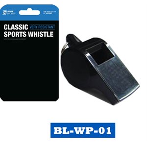 Sifflet Blue Sports en plastique avec cordon / Blue Sports plastic whistle Grand / Large 