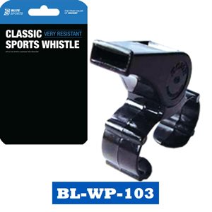 Sifflet Blue Sports en plastique avec attache pour doigt / Blue Sports plastic whistle with finger grip Petit / Small 